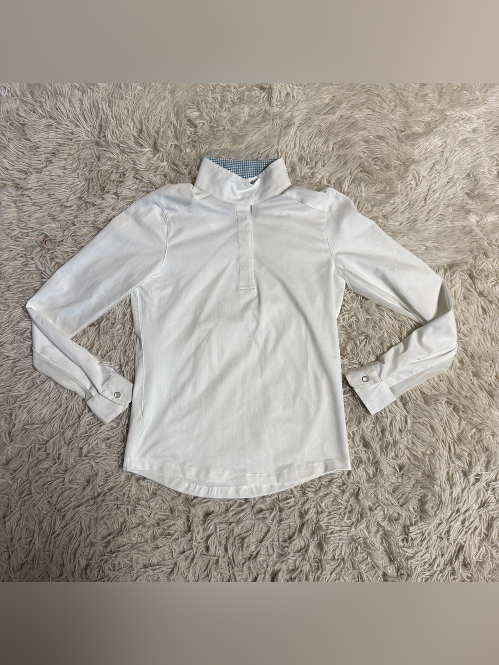 Child’s Medium White Beacon Hill Long Sleeve Horseback Riding Show Shirt